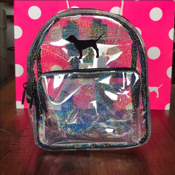 VS PINK Iridescent/Hologram Clear Mini Backpack - Picture 4 of 8